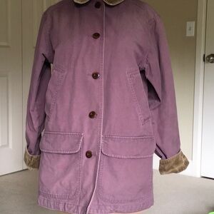 LL Bean Jacket Women Vintage Chore Coat Ranchwear Barn Corduroy Collar S